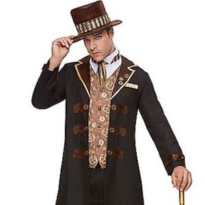 Steampunk Costume with Jacket, Vest, and Accessories